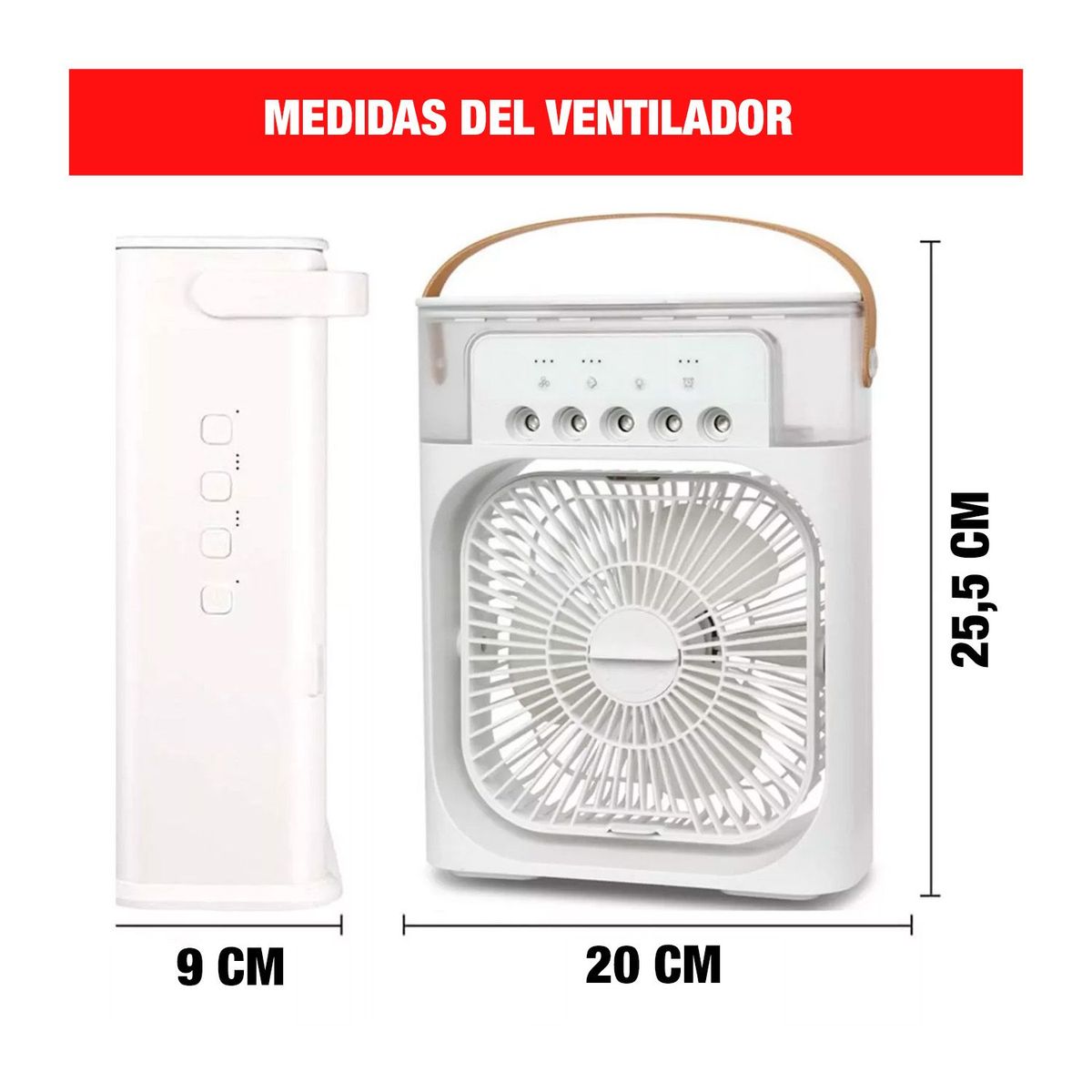 GENERICO - AIRE ACONDICIONADO PORTÁTIL LED 3EN1 ENFRIADOR VENTILADOR - AIR-COOLER