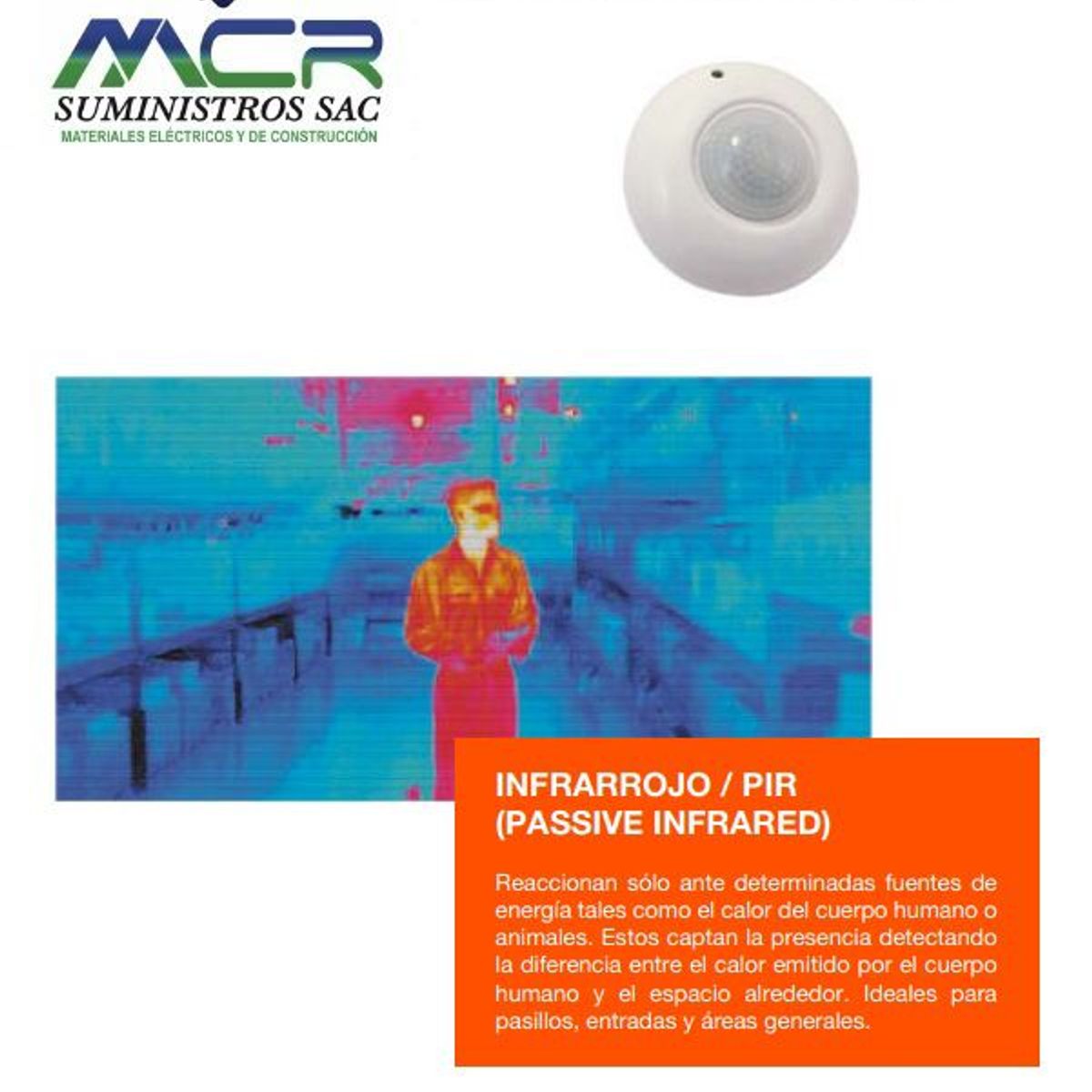 GENERICO - SENSOR O DETECTOR DE MOVIMIENTO CON INFRAROJO PARA INTERIORES