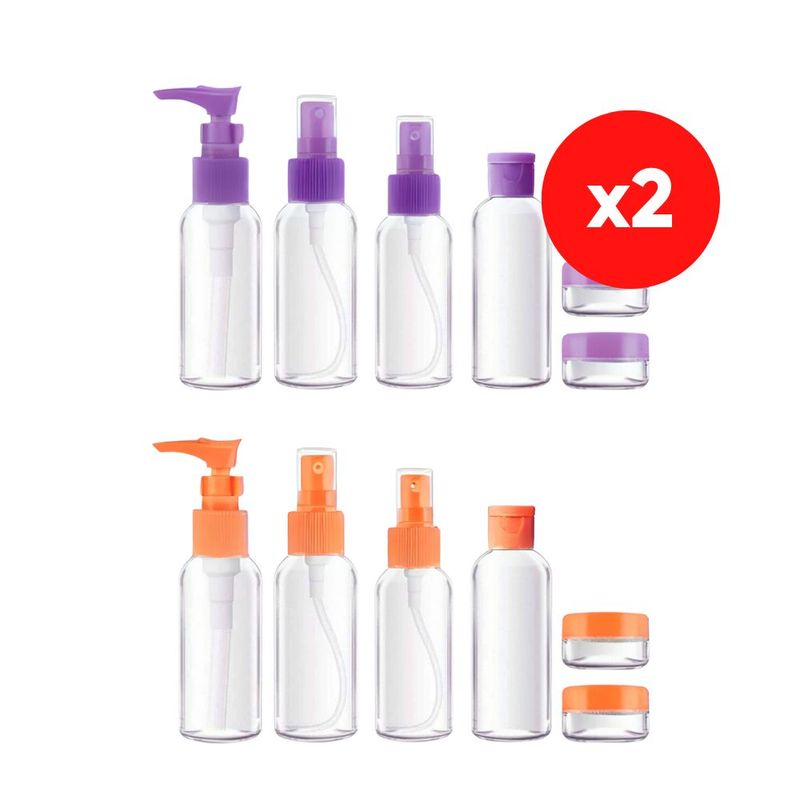 INSPIRA - Set de 12 Frascos Pulverizador Contenedor de Aseo para Viaje