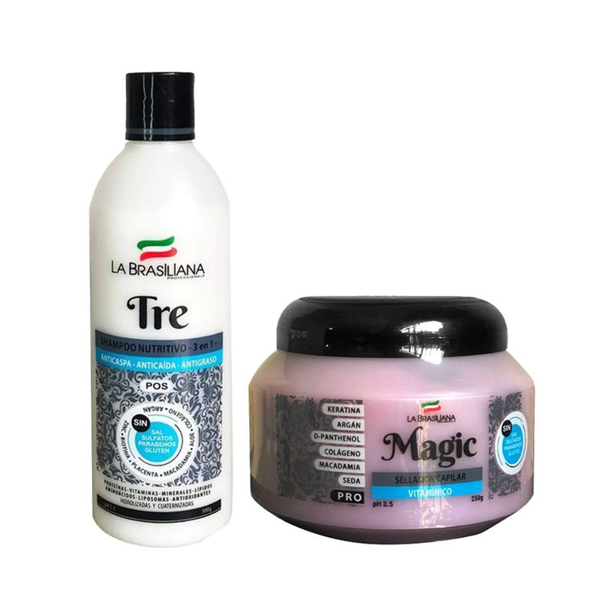 LA BRASILIANA - Shampoo Capilar Tre + Sellador Capilar Magic Pro 250gr