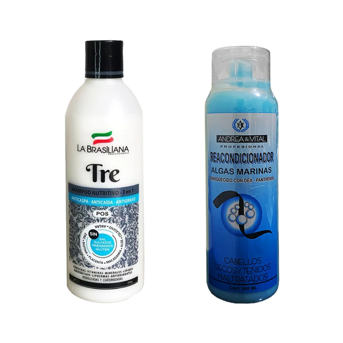LA BRASILIANA - Shampoo Capilar Tre + Reacondicionador Algas Marinas