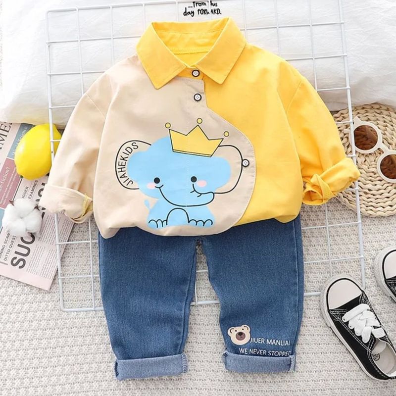 GENERICO - CONJUNTO DE NIÑO ELEFANTE DE  2 PIEZAS