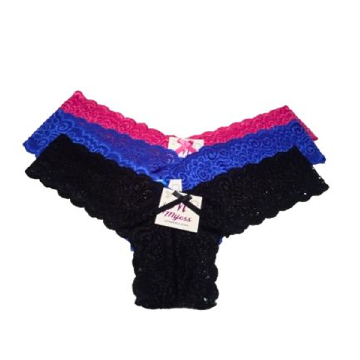GENERICO - Trusas  Encaje Dama L - 3 unidades.