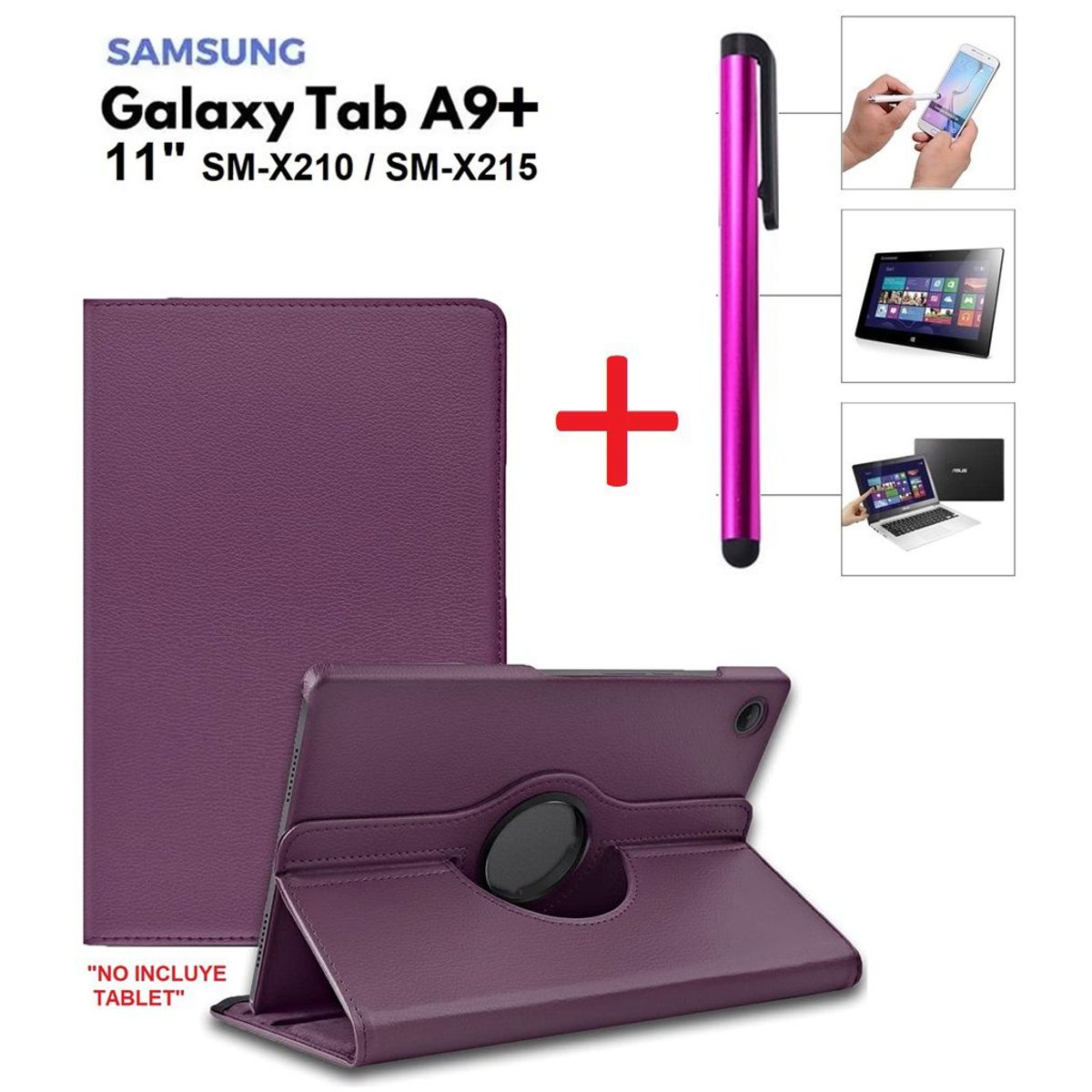 GENERICO - Funda Giratoria + Lapiz Tactil para Samsung Tab A9 Plus 11.0 SM-X210