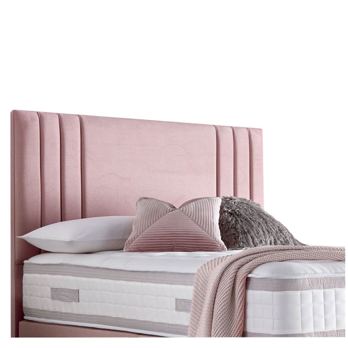 GENERICO - Cama Tapizada Listón Alba Palo Rosa 2 Plazas