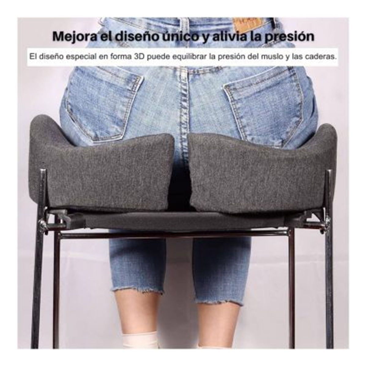 DAUER - Cojín Asiento 3D Ortopédico para Coxis Color Negro