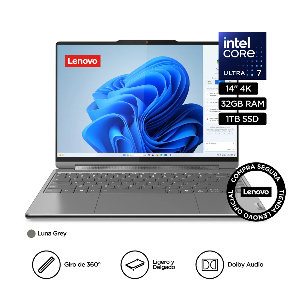 LENOVO - Laptop Lenovo Yoga 9 2 en 1 14" Intel Core Ultra 7 32GB 1TB