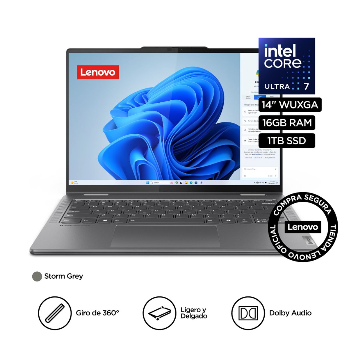 LENOVO - Laptop Lenovo Yoga 7 2 en 1 14" Intel Core Ultra 7 16GB 1TB