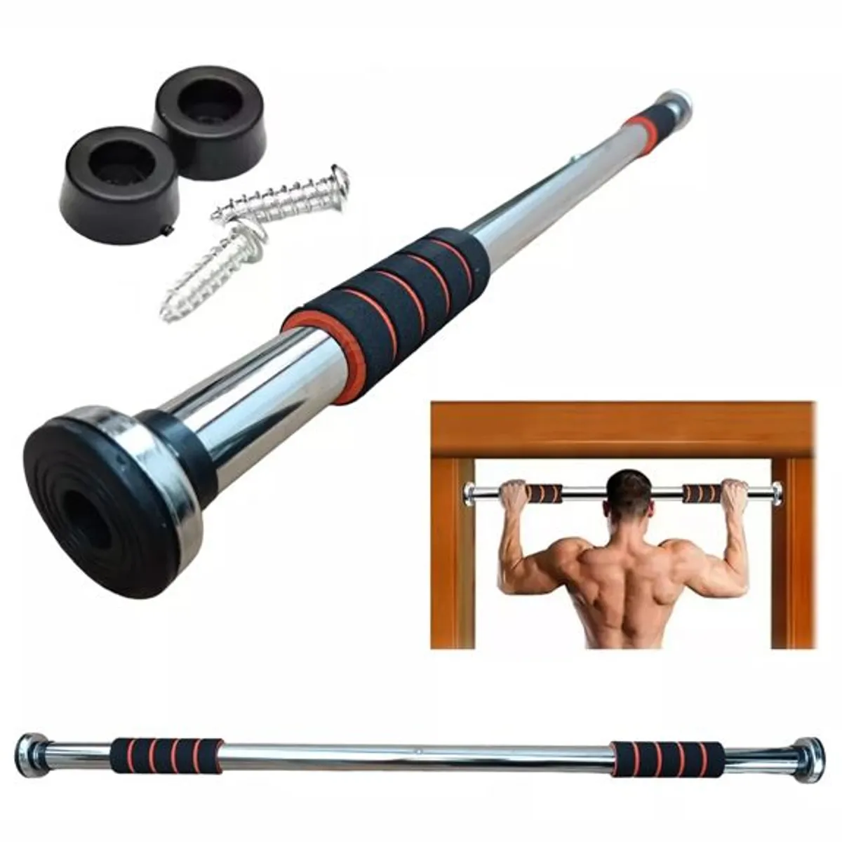 GENERICO - Barra Dominadas Larga Calistenia Expandible Puerta