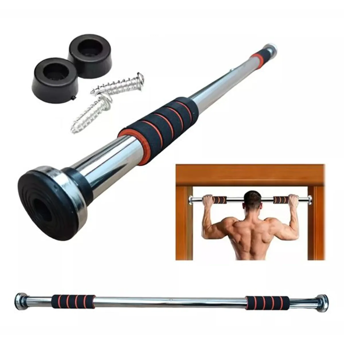 GENERICO - Barra Dominadas Larga Calistenia Expandible Puerta
