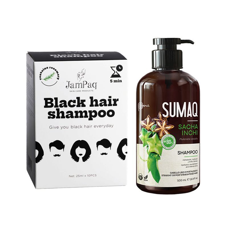 GENERICO - Shampoo Capilar Cubrecanas Negro + Shampo Extracto Sacha Inchi
