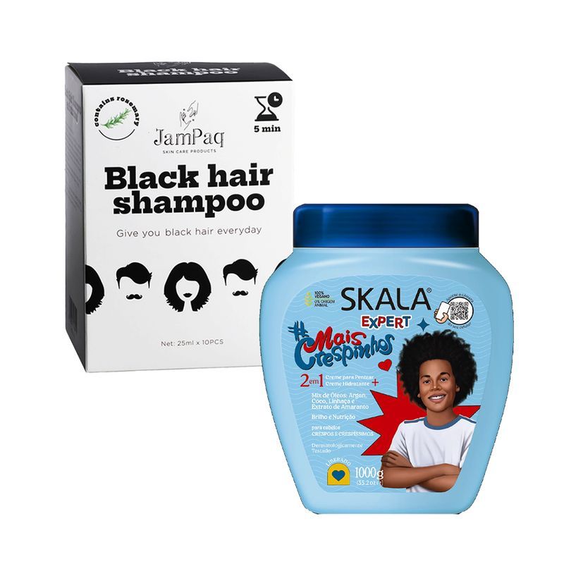 GENERICO - Shampoo Capilar Cubre Canas negro + Crema MaisCrespinhos