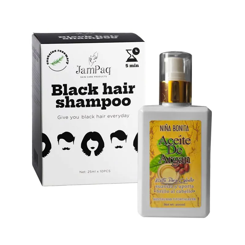 GENERICO - Shampoo Capilar Cubre Canas negro + Aceite de Argán 200ml