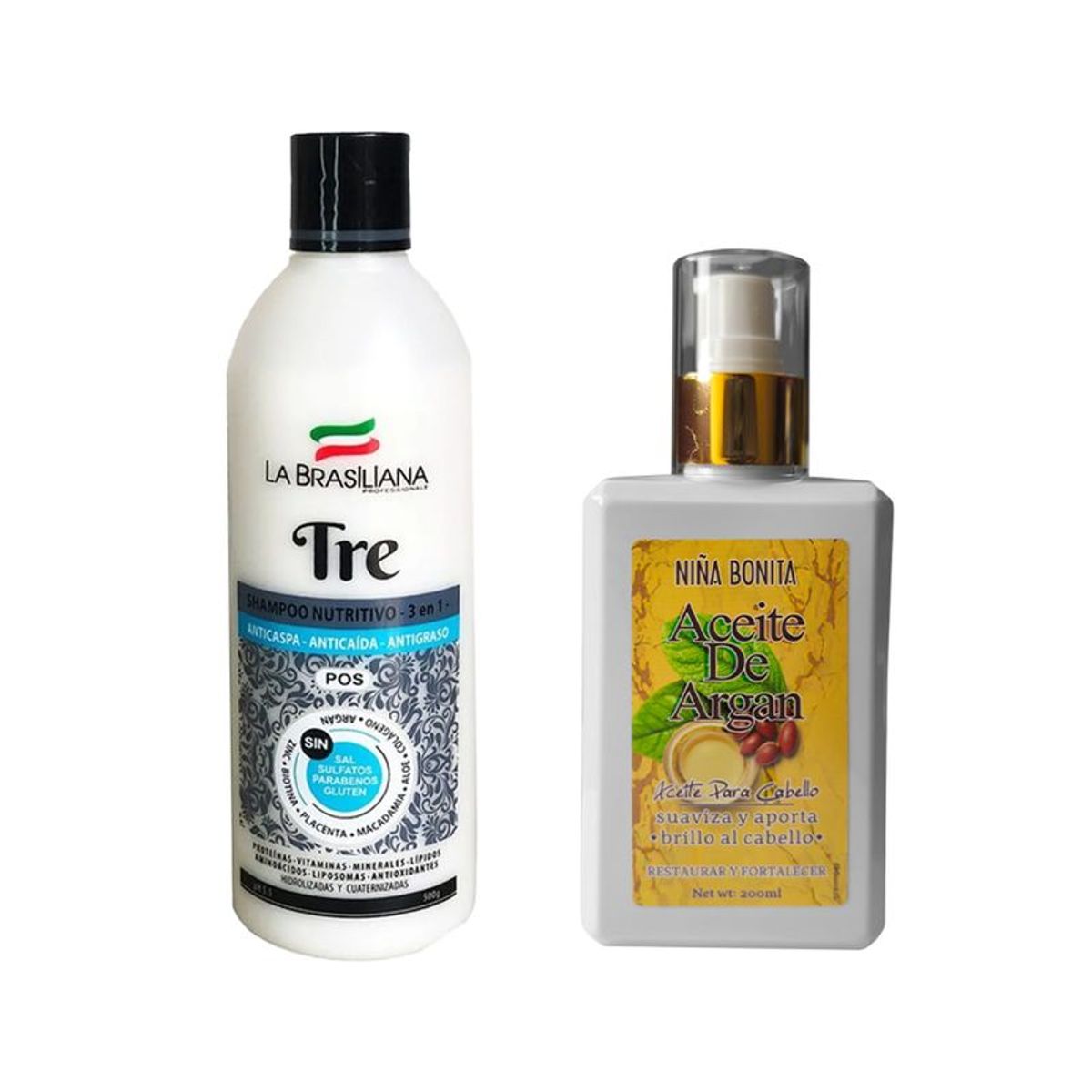 LA BRASILIANA - Shampoo Capilar Tre + Aceite de Argán Niña Bonita