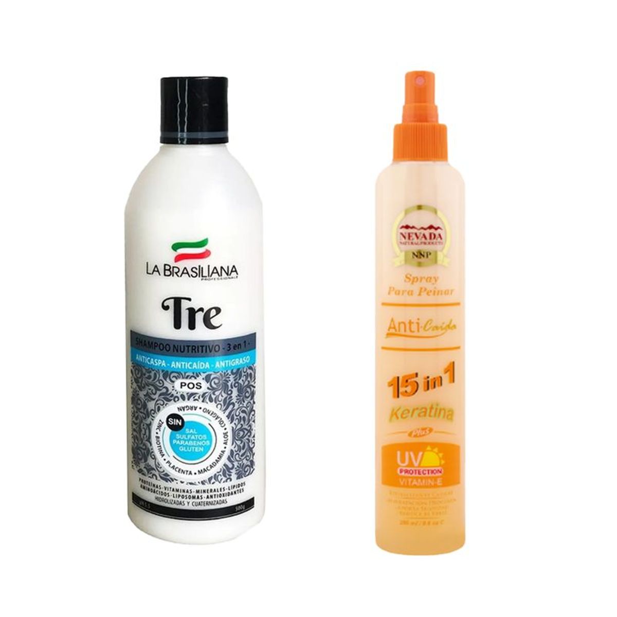 LA BRASILIANA - Shampoo Capilar Tre + Spray Para Peinar AntiCaida