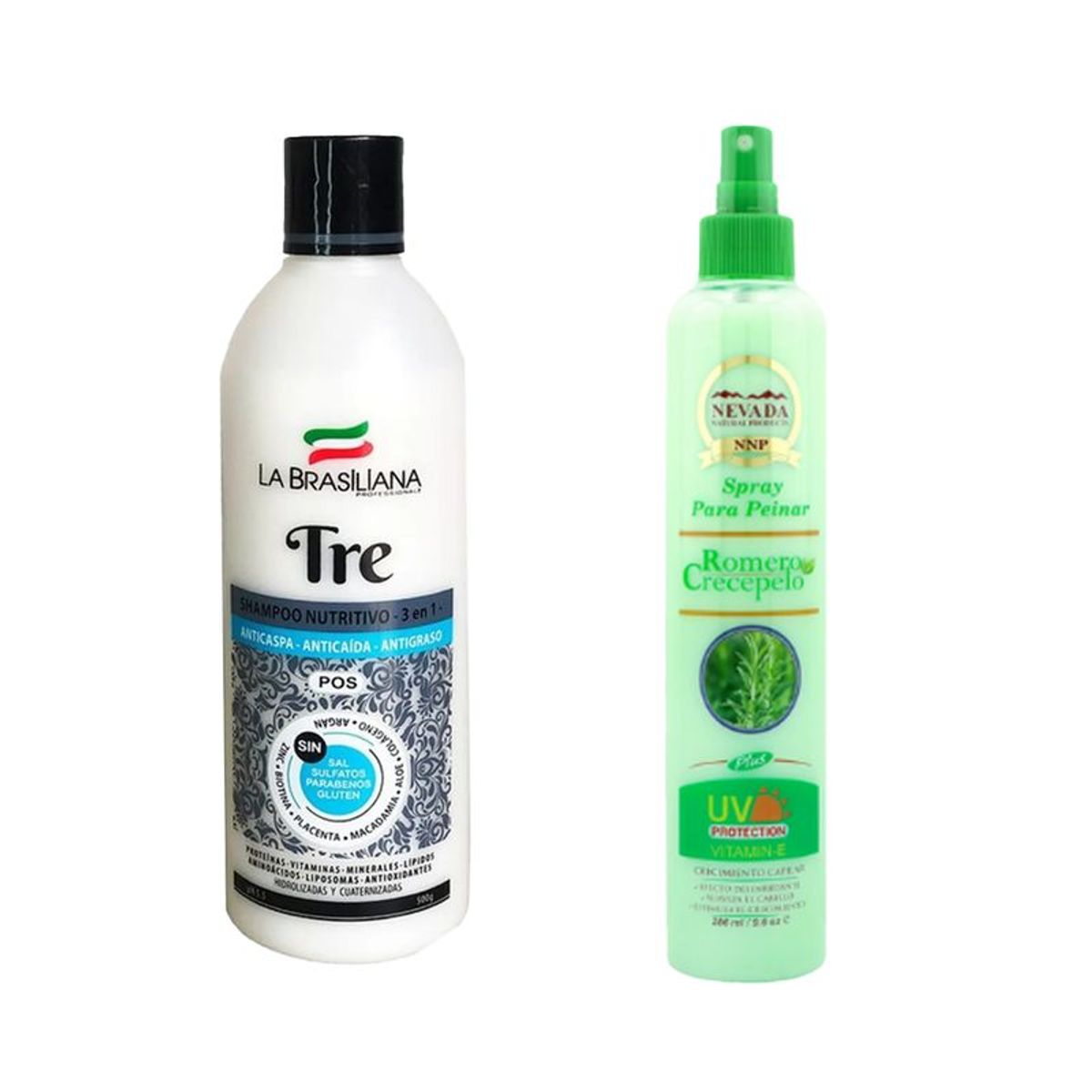 LA BRASILIANA - Shampoo Capilar Tre + Spray Para Peinar romero