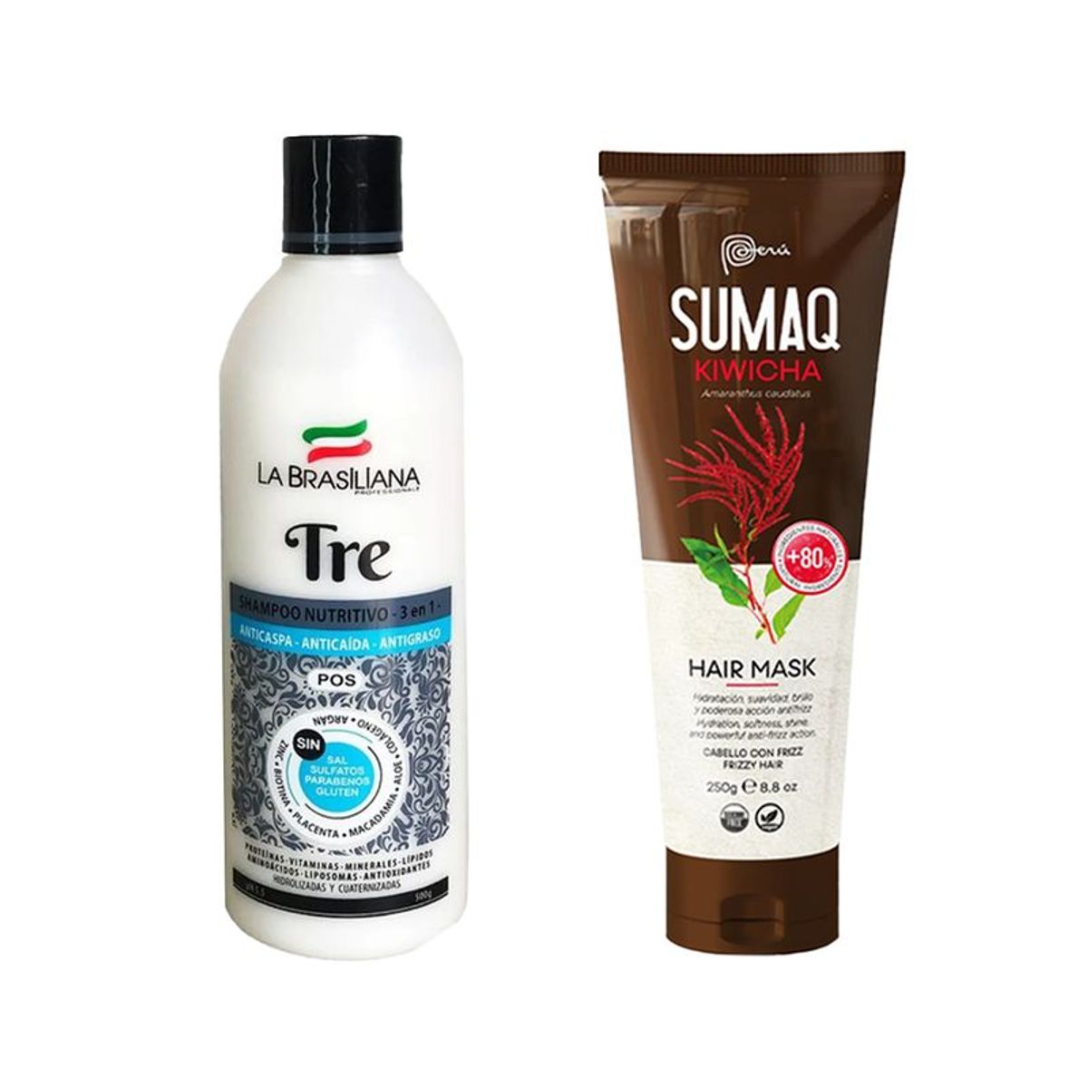 LA BRASILIANA - Shampoo Capilar Tre + Máscara Capilar Extracto Kiwicha