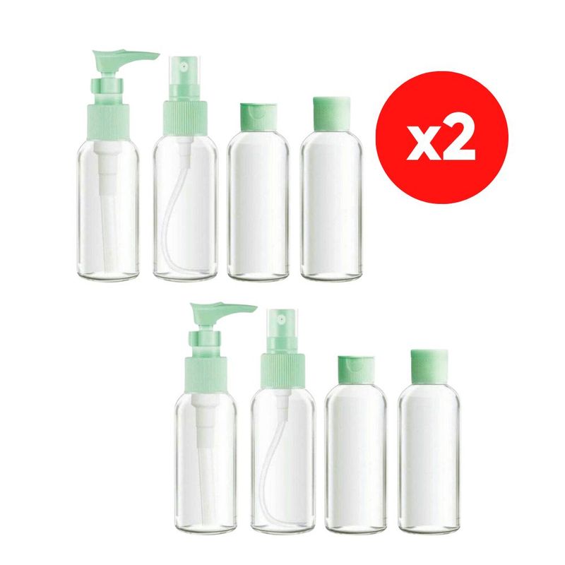 INSPIRA - Set de 8 Frascos Pulverizador Contenedor de Aseo para Viaje
