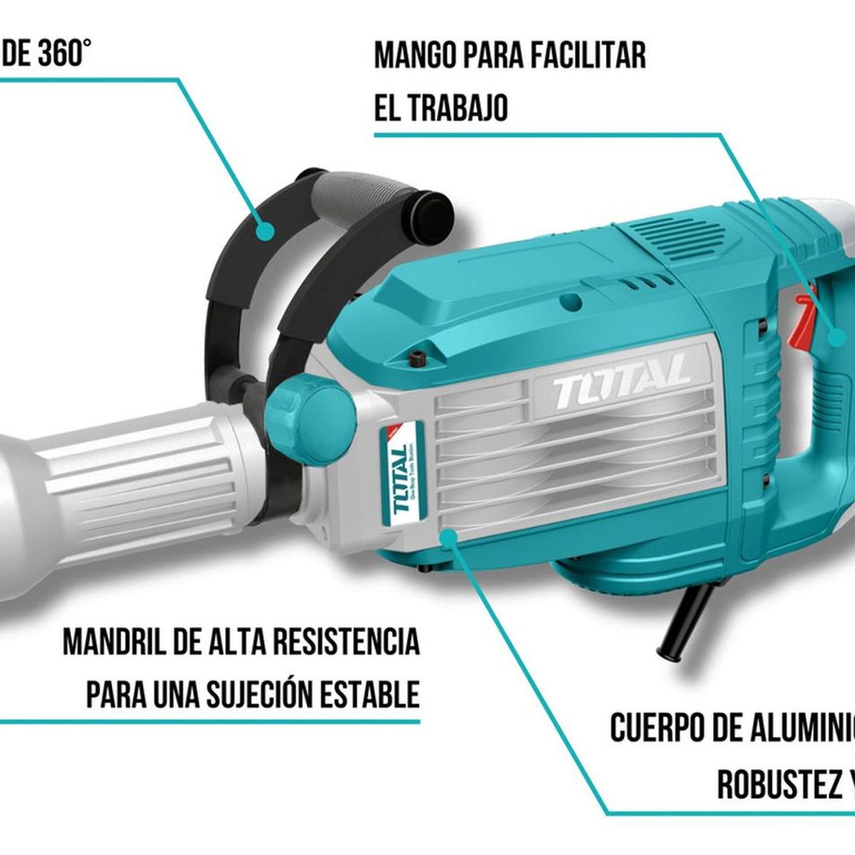 TOTAL - Martillo demoledor SDS HEX 1700w 50 Joules Total