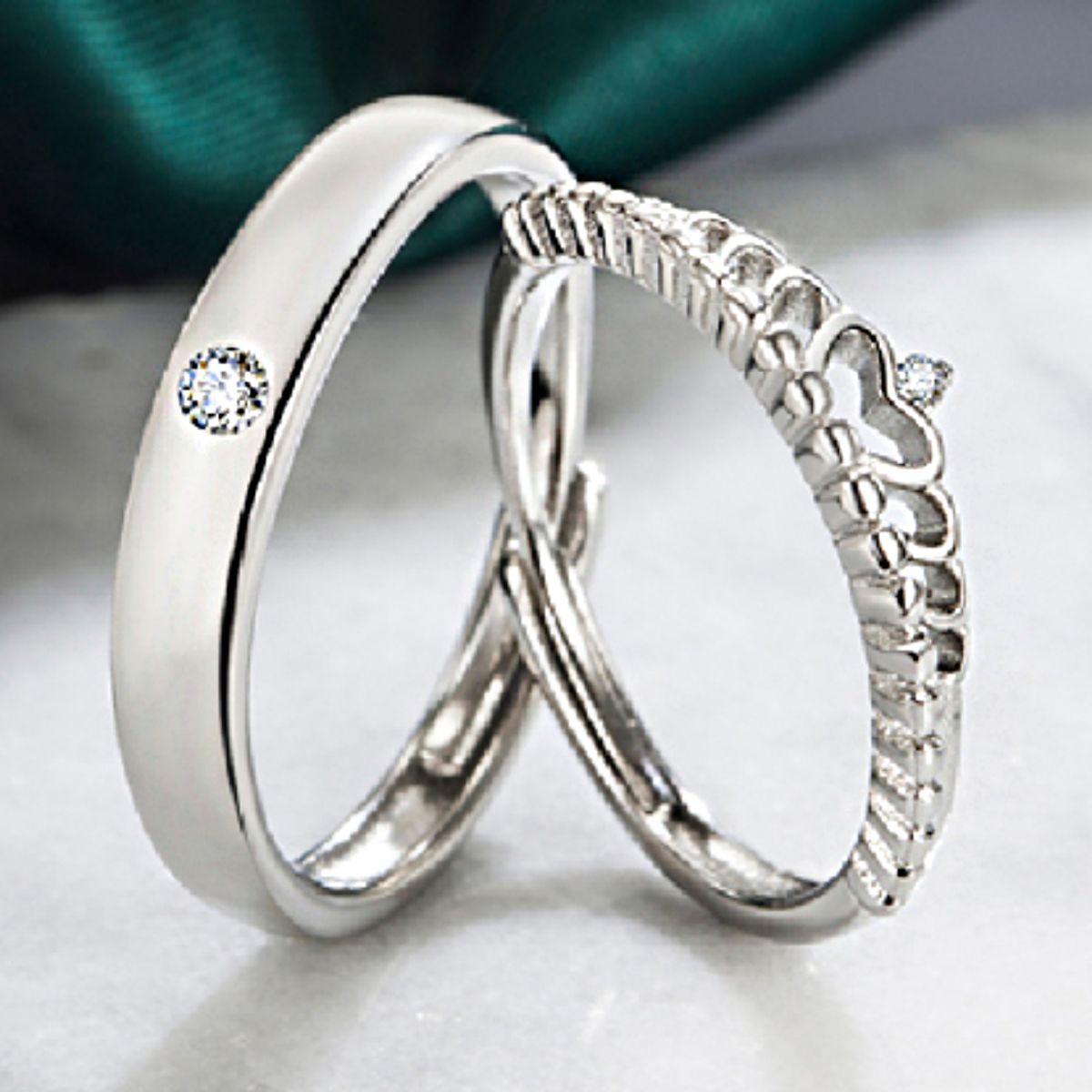 NO LOGO - Anillo Para Pareja Rey y Reina - Regalo Enamorados novios