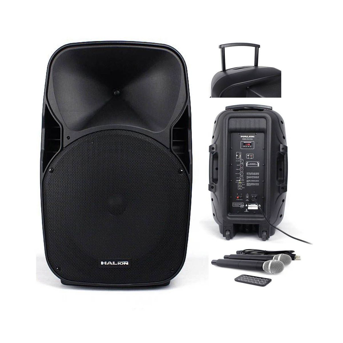 HALION - Parlante Activo Halion PHA 15AL Batería Recargable 800W USB Bluetooth