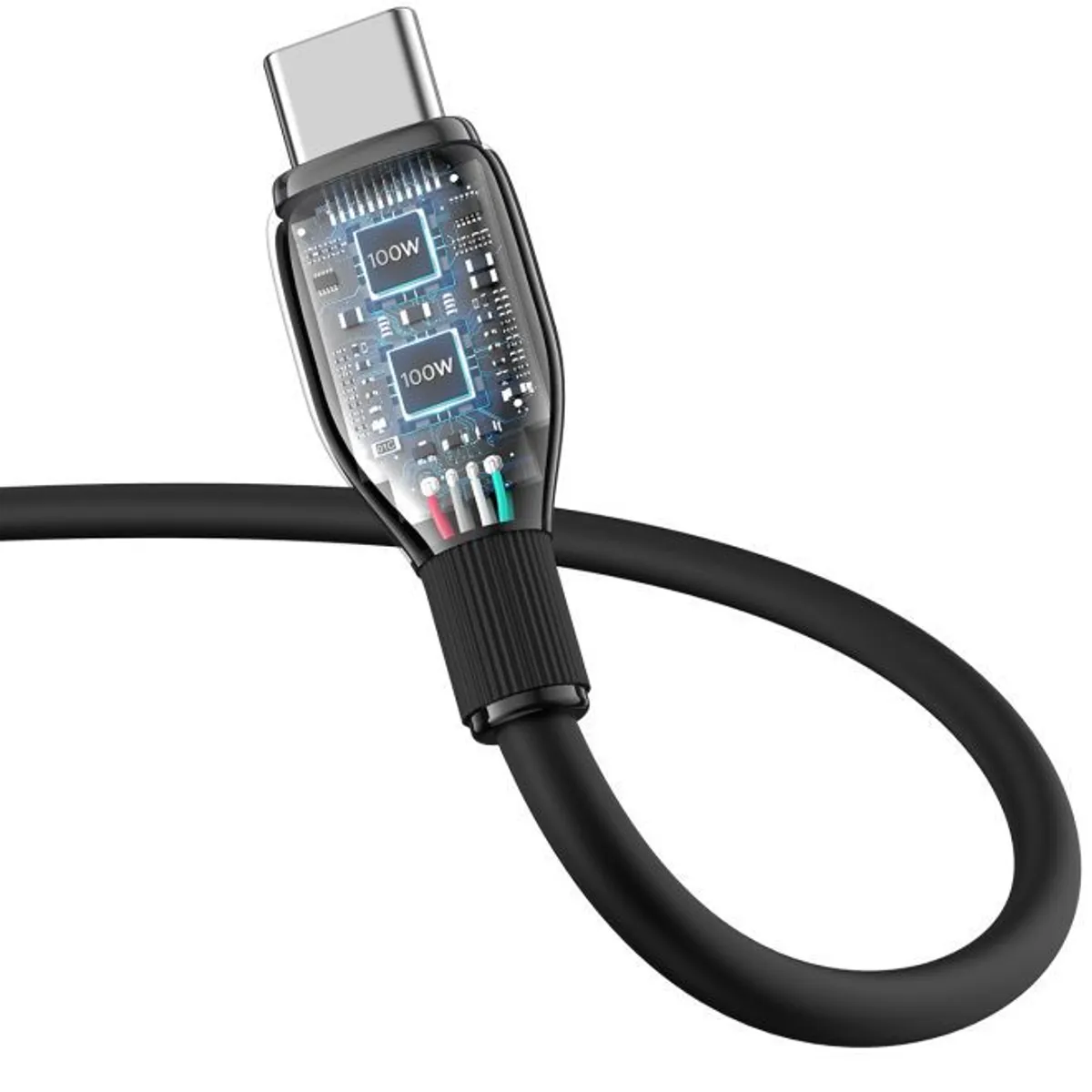 BASEUS - Cable de Carga Rápida 100W Baseus USB a Tipo-C de 1 M Series Negro