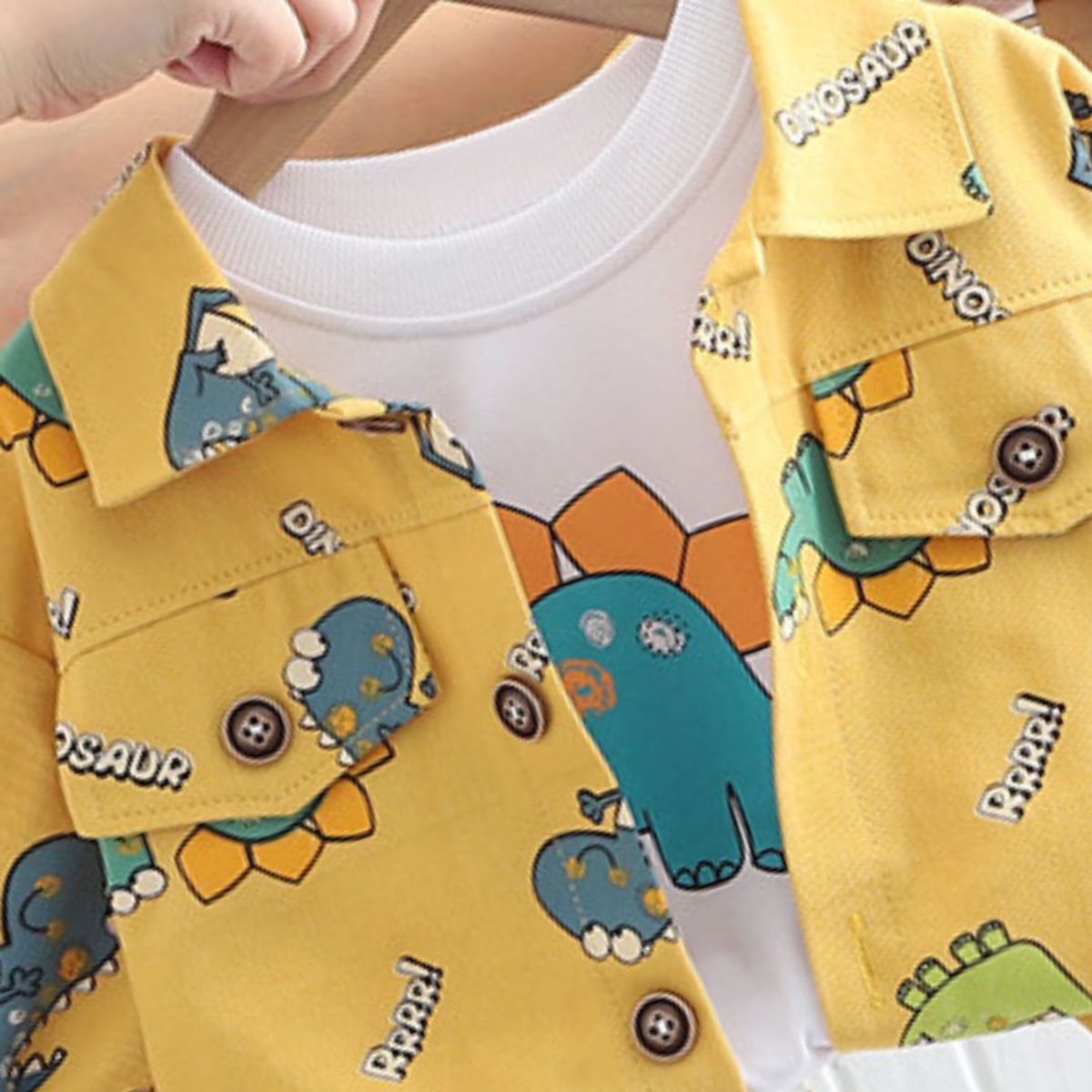 GENERICO - ROPA DE NIÑO DISEÑO DINOSAURIO  - SET DE 3 PIEZAS