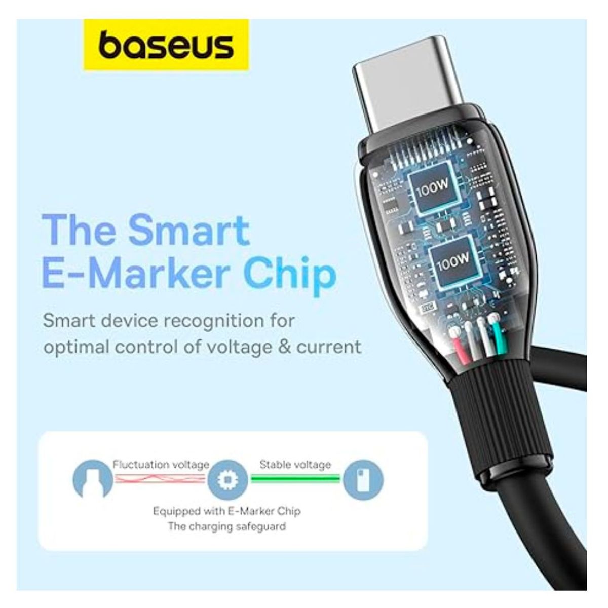 BASEUS - Cable de Carga Rápida 100W Tipo C a Tipo C Longitud 1M