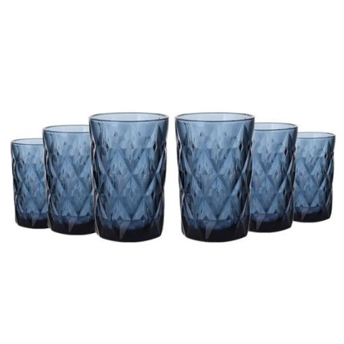GENERICO - Set de Vasos Labrados Azules 6 UNID A1