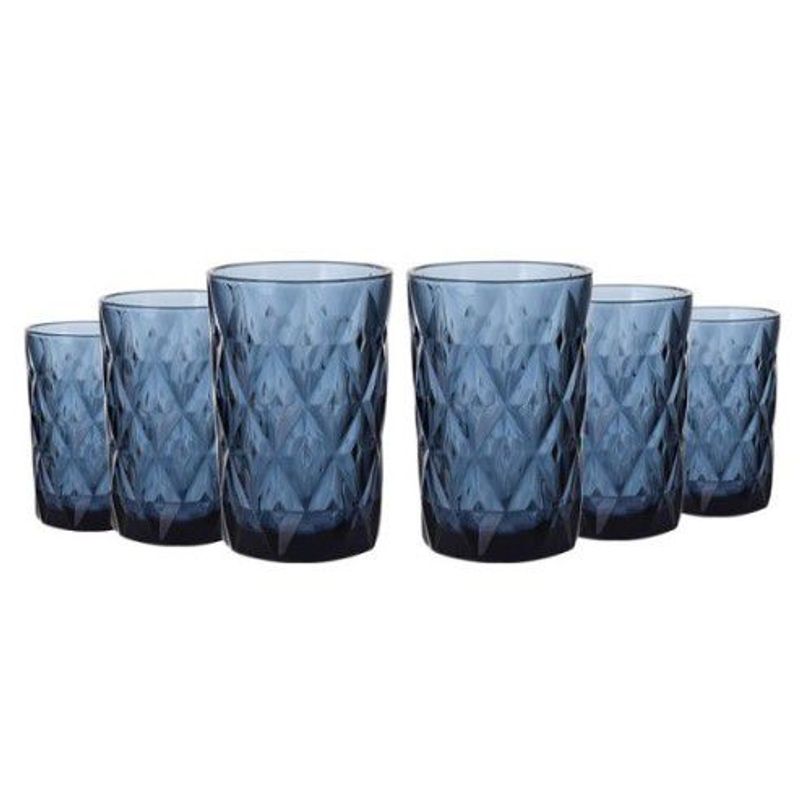 GENERICO - Set de Vasos Labrados Azules 6 UNID A1