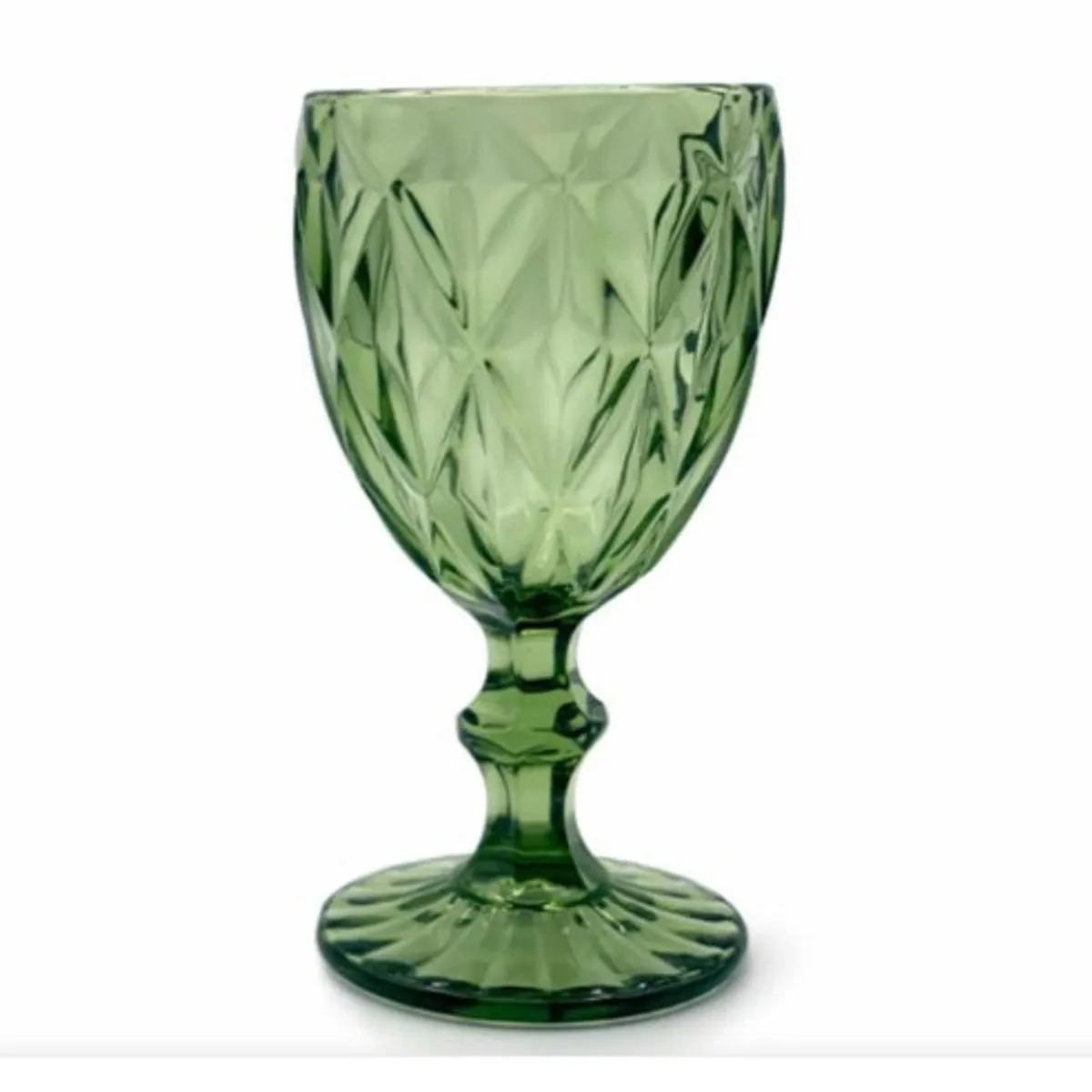 GENERICO - Set de Copas de 6 piezas  Labradas VERDE 250 ML