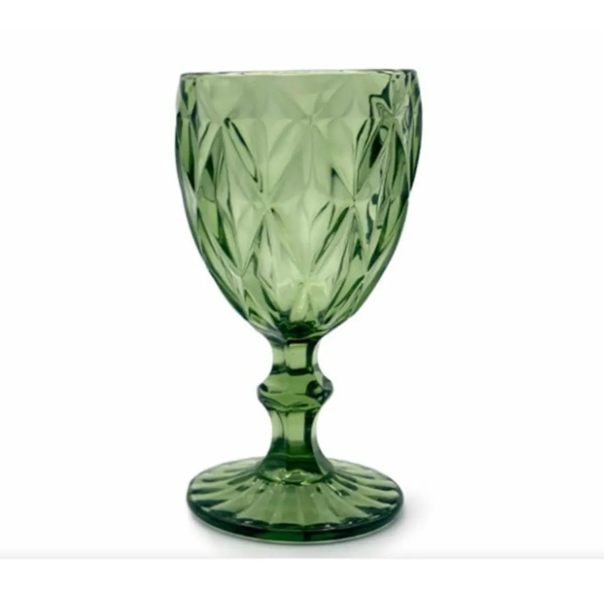 GENERICO - Set de Copas de 6 piezas  Labradas VERDE 250 ML
