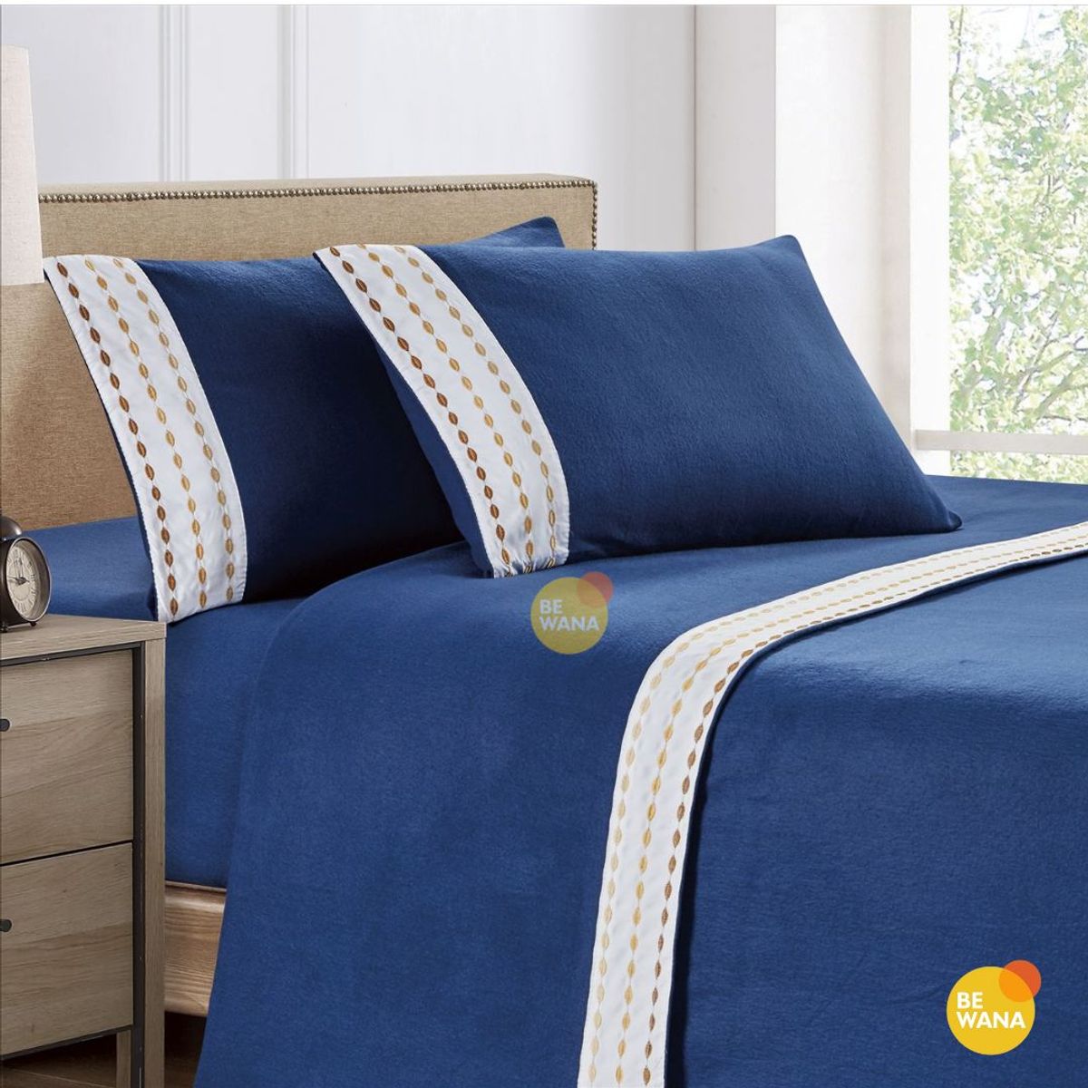 CASATEX - Set de Sabanas Polar Bordada Ultra Suave de 4 Piezas 2 Plazas