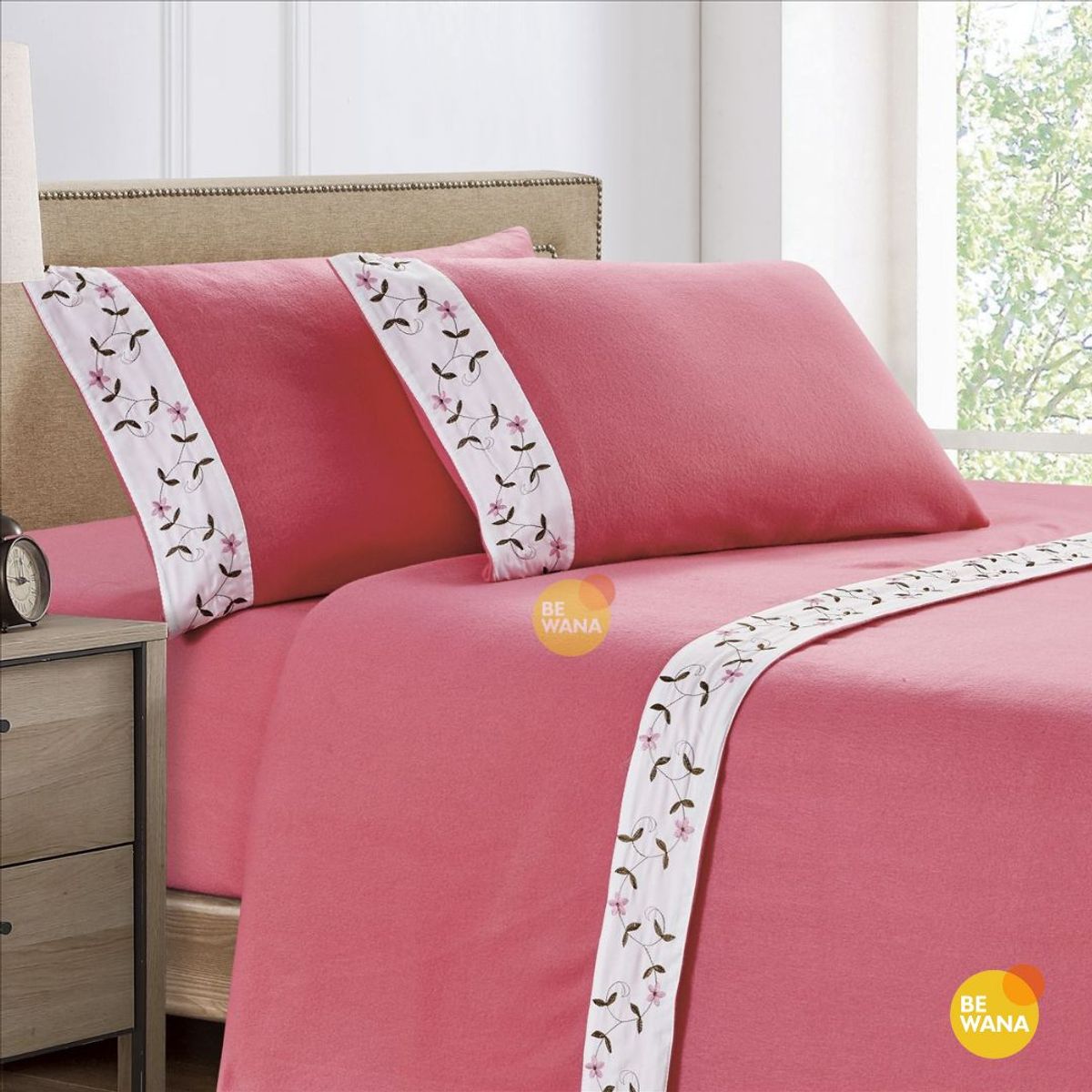 CASATEX - Set de Sabanas Polar Bordada Ultra Suave de 4 Piezas 2 Plazas