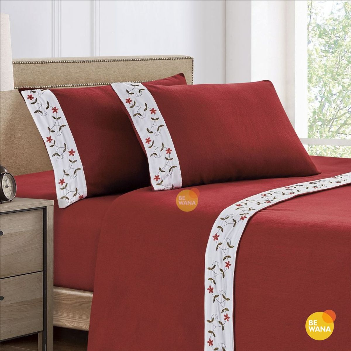 CASATEX - Set de Sabanas Polar Bordada Ultra Suave de 4 Piezas 2 Plazas