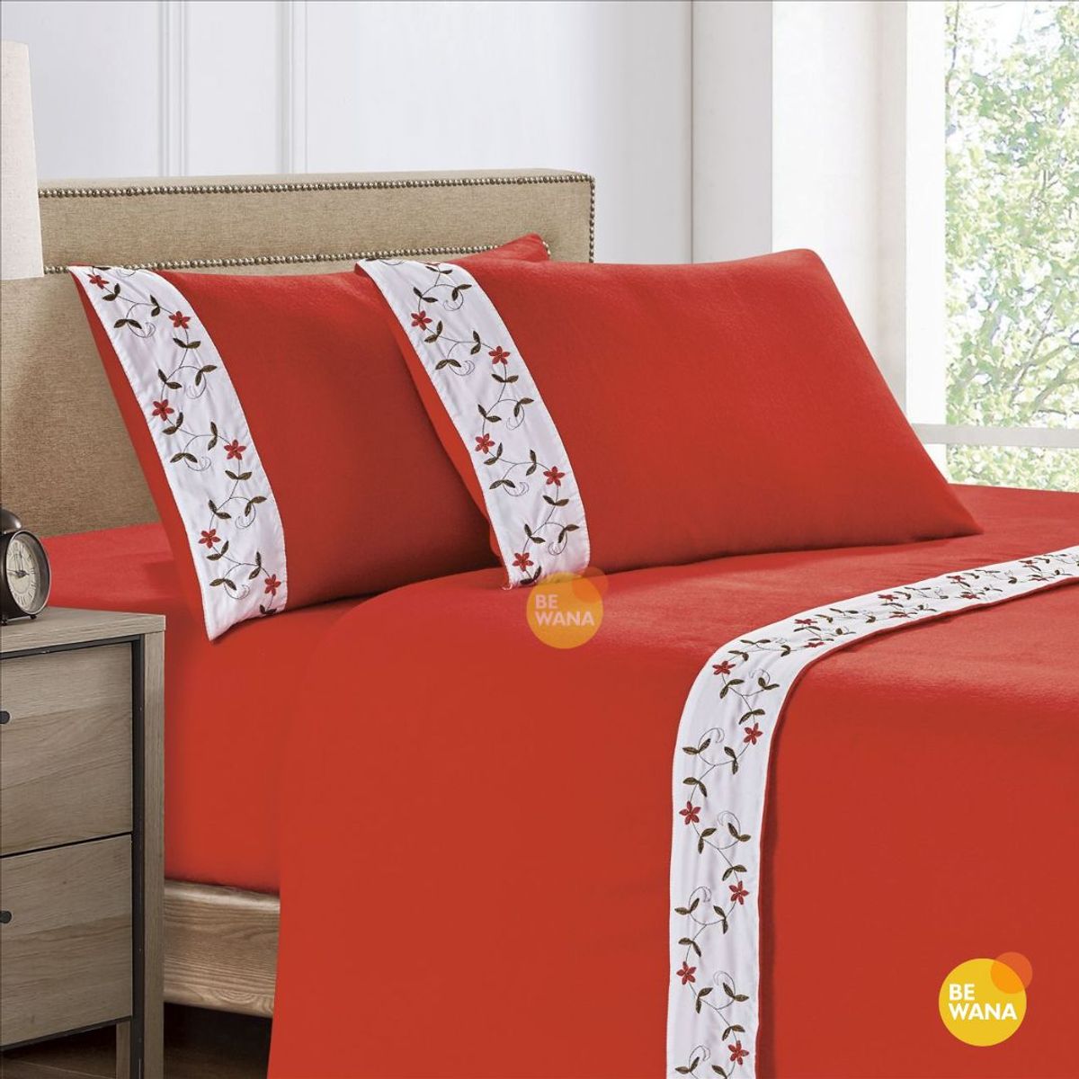 CASATEX - Set de Sabanas Polar Bordada Ultra Suave de 4 Piezas 2 Plazas