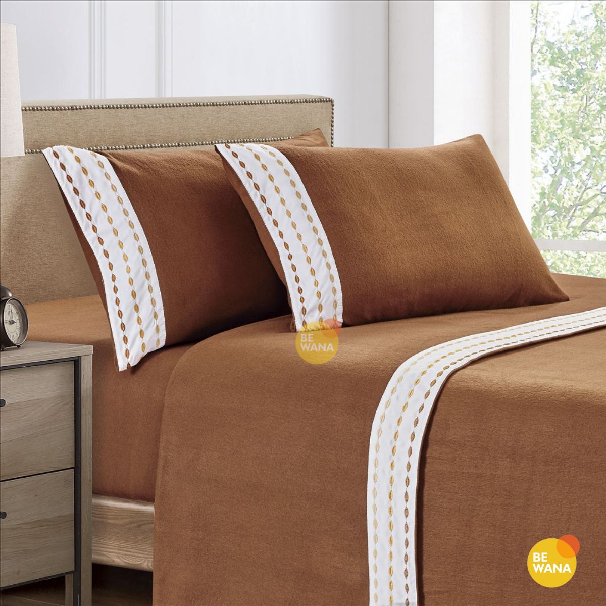 CASATEX - Set de Sabanas Polar Bordada Ultra Suave de 4 Piezas 2 Plazas