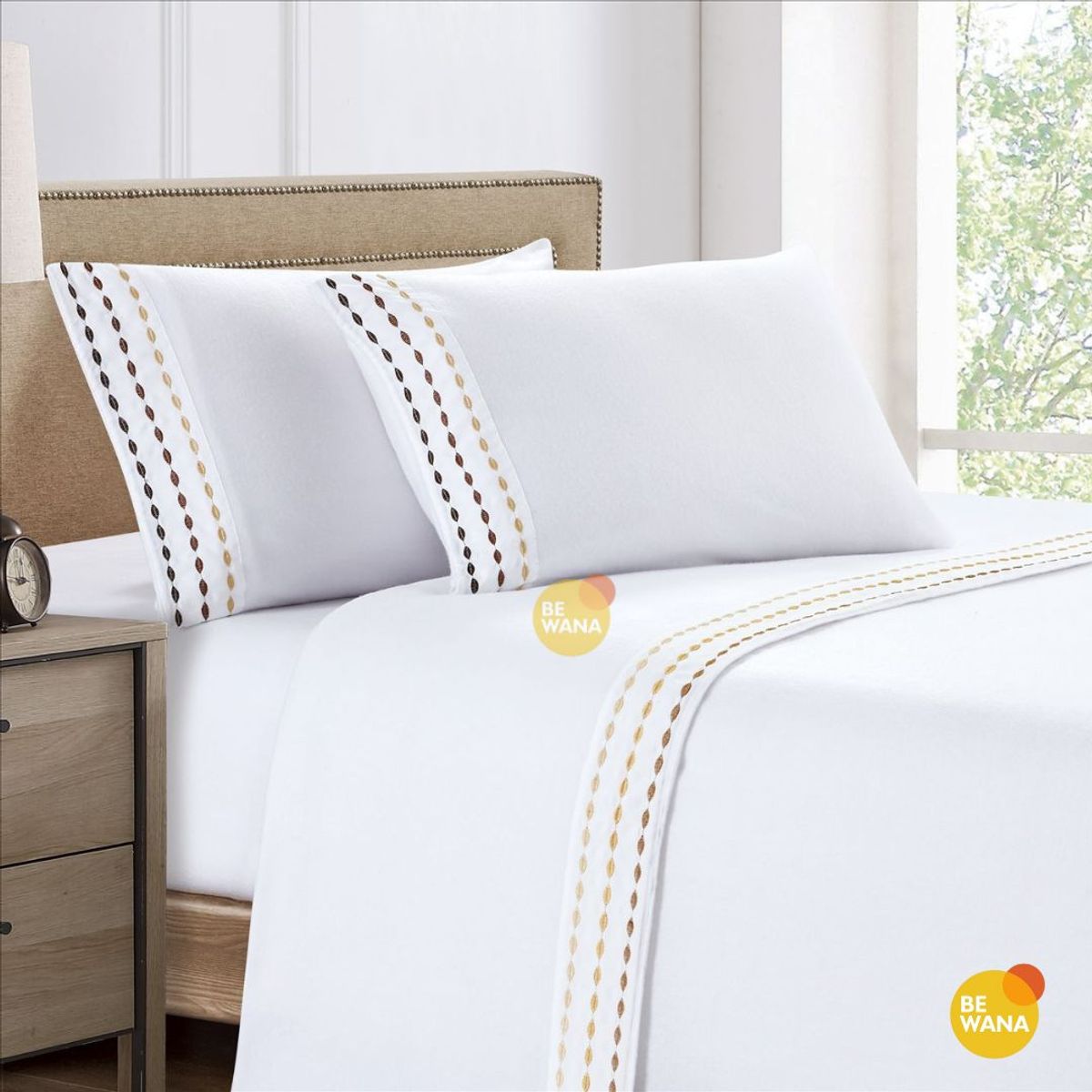 CASATEX - Set de Sabanas Polar Bordada Ultra Suave de 4 Piezas 2 Plazas