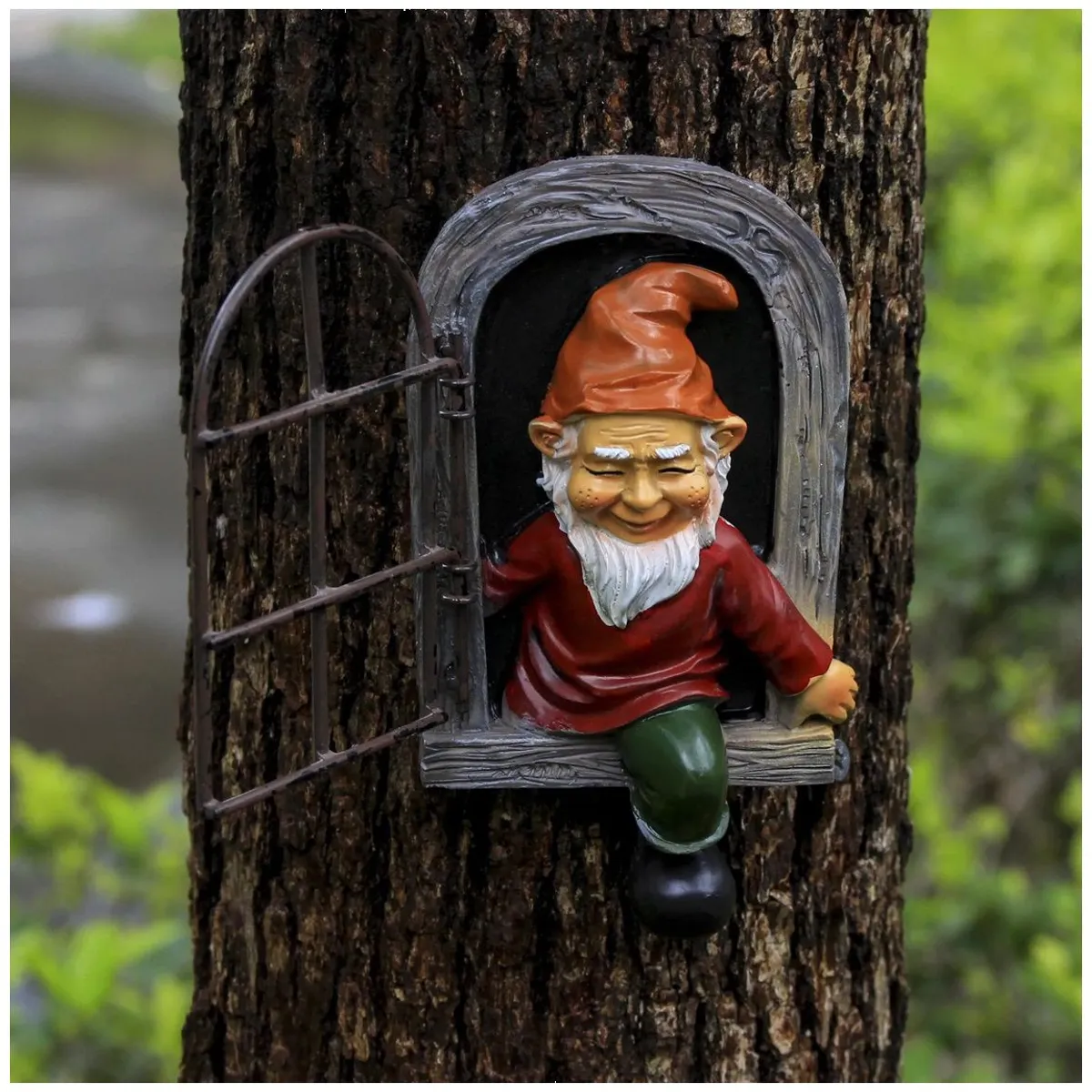 OEM - Decoracion Adorno GNOMO para Jardin Arbol Hogar de Resina W24-R