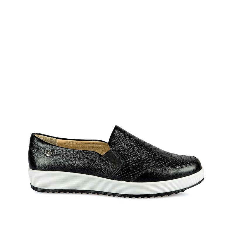 VIALE - Zapato Slip On Casual DENI-2411 Negro Viale Cuero