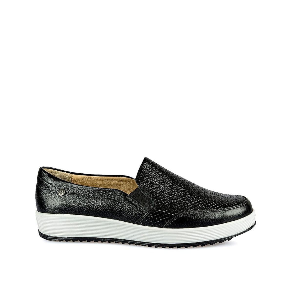 VIALE - Zapato Slip On Casual DENI-2411 Negro Viale Cuero