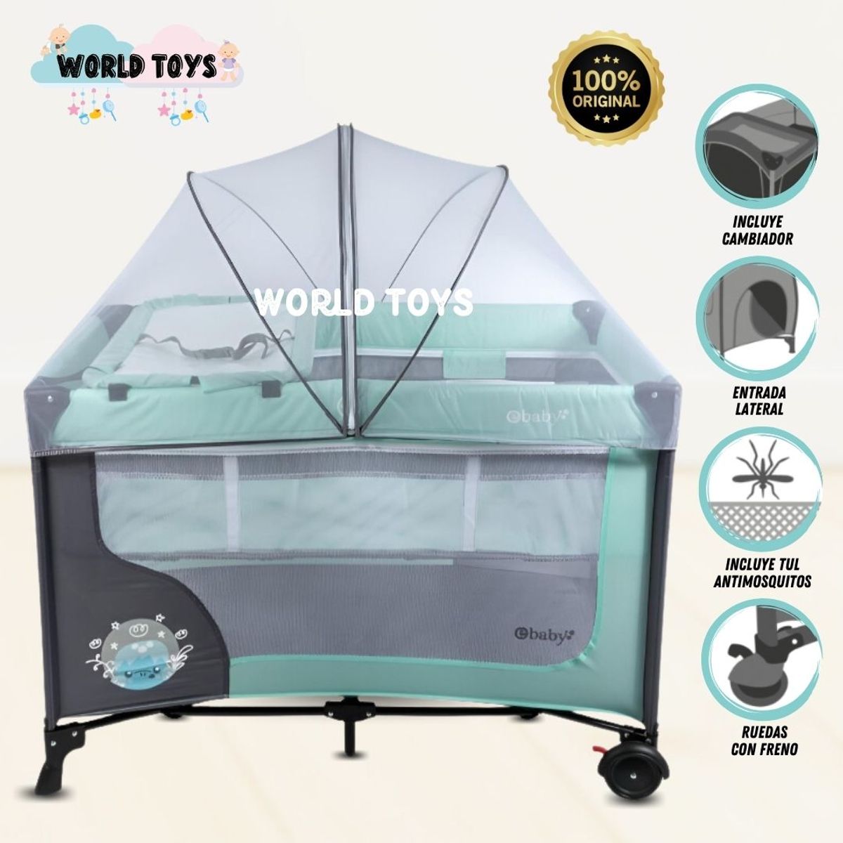 EBABY - Cuna Corral de Lujo «LUUBORN» Edición Limitada Green