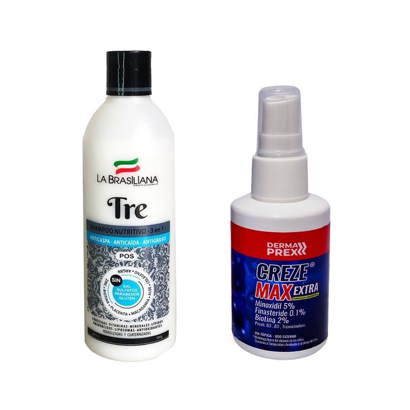 LA BRASILIANA - Shampoo Capilar Tre + Creze Max Extra Derma Prex