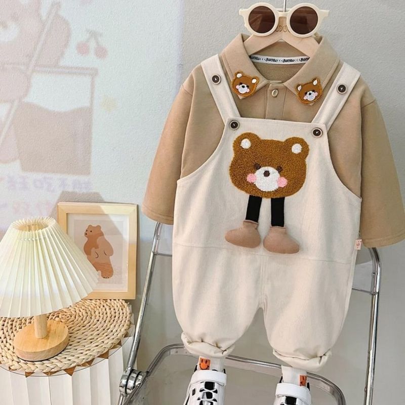 GENERICO - OVEROLL DE NIÑO OSITOS POLERA + OVEROLL