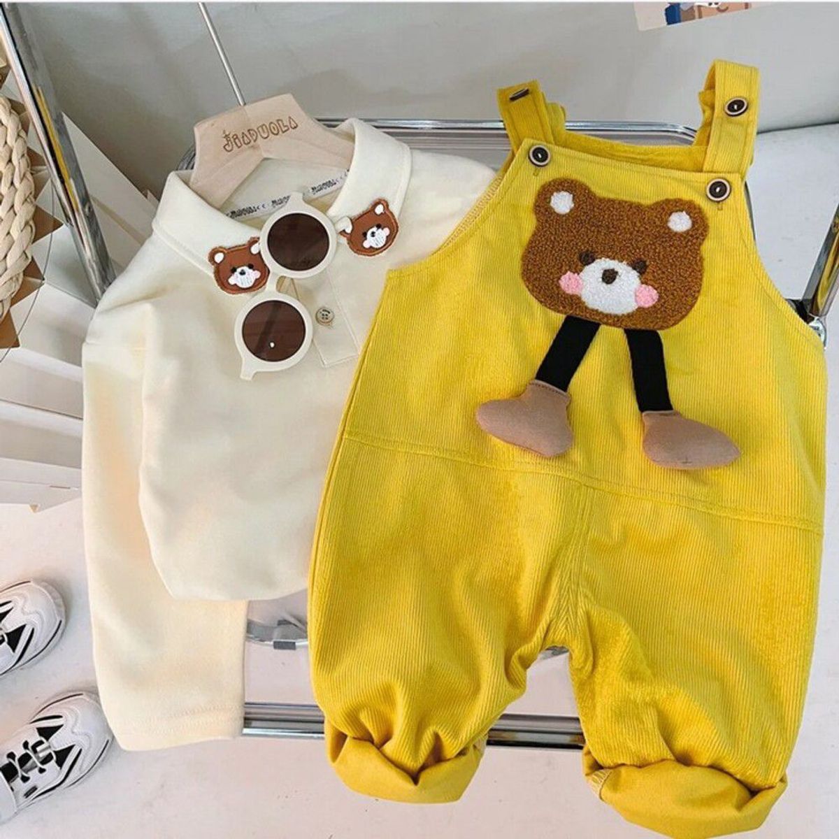 GENERICO - Jumper de Niño de Osito 2Piezas  Jumper + Polo Manga Larga