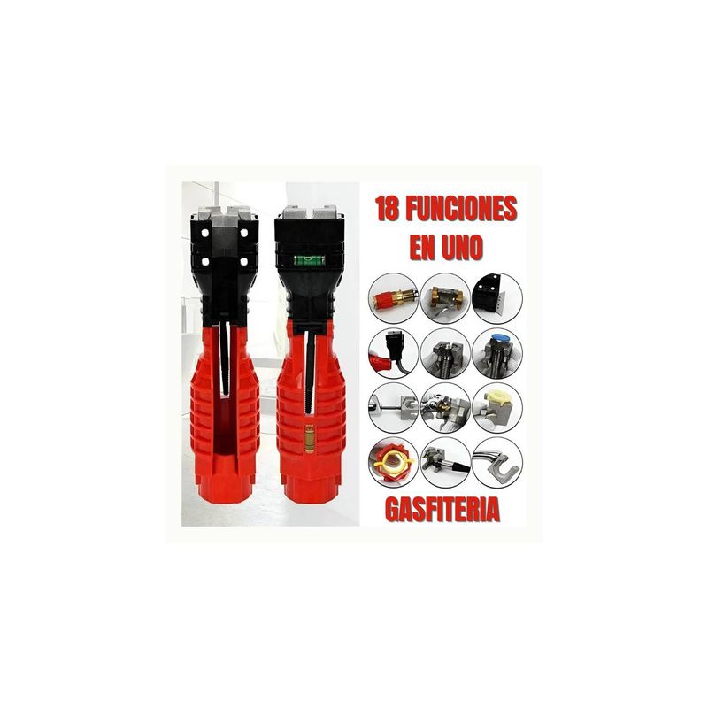 GENERICO - LLAVE DE GASFITERÍA 18 EN 1