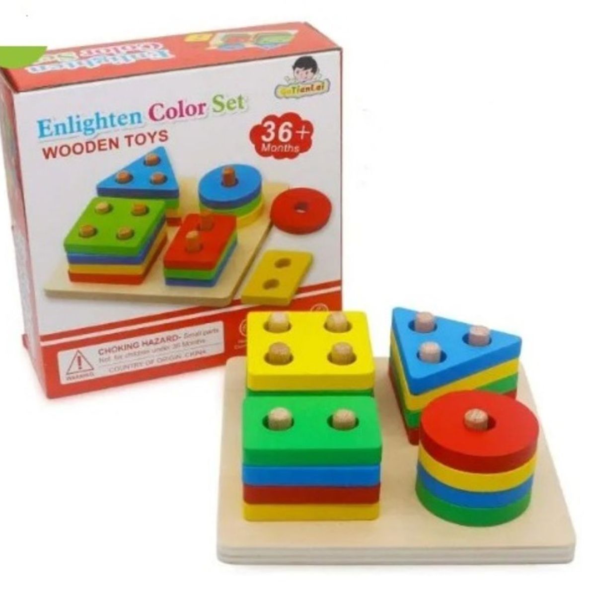 GENERICO - Juego Didáctico de Encaje de 4 Figuras Geométricas