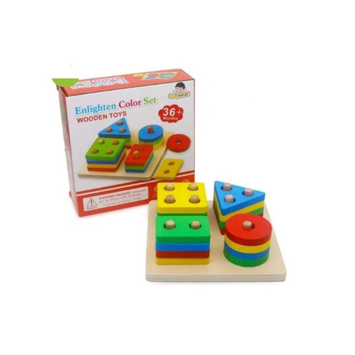 GENERICO - Juego Didáctico de Encaje de 4 Figuras Geométricas