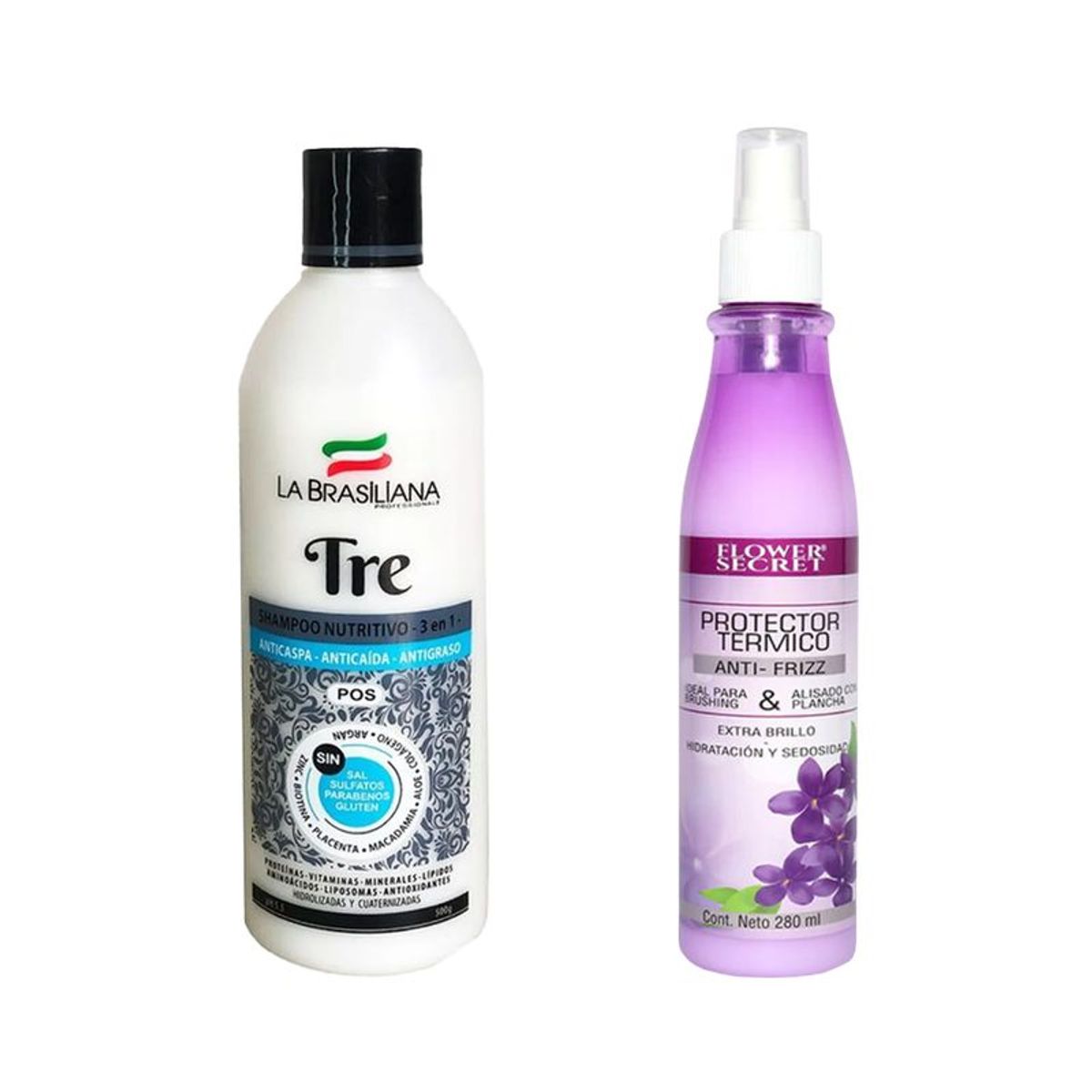 LA BRASILIANA - Shampoo Capilar Tre + Protector Térmico capilar Antifrizz