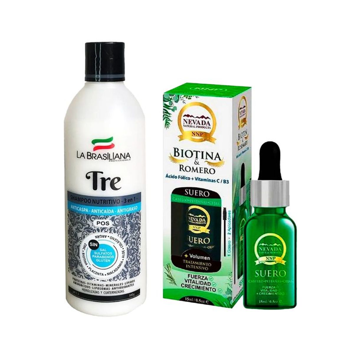 LA BRASILIANA - Shampoo Capilar Tre + Biotina de Romero 15 ml